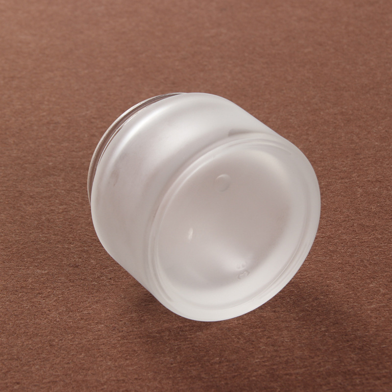 50g frosted glass cream jar cosmetic packaging mask container with silver plastic acrylic lid