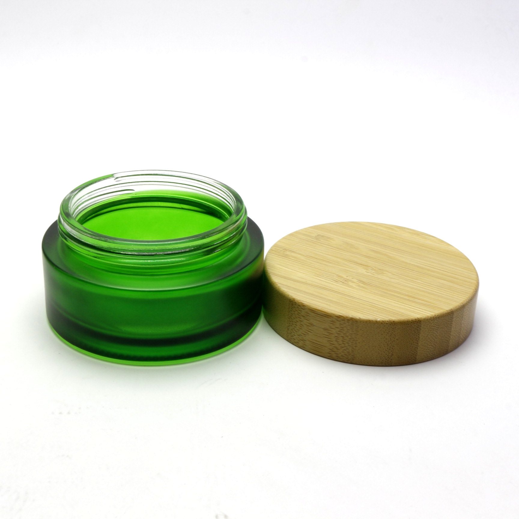 50g frosted green beauty cosmetics containers packaging glass jar BJ-130R