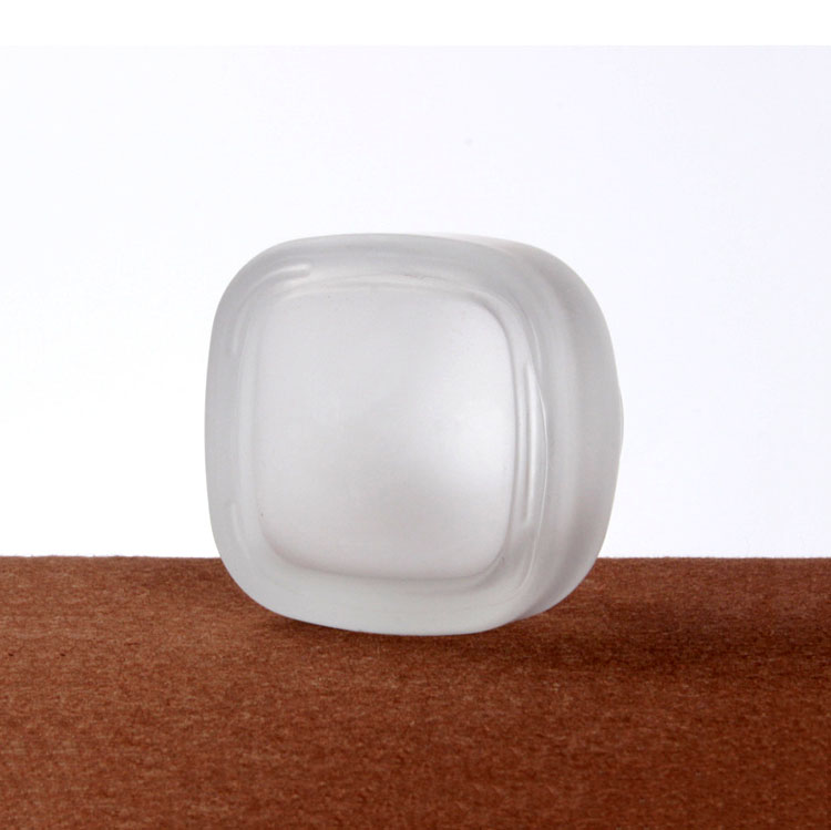 50g frosted square glass cream jar with plastic wood grain cover cosmetic packaging container