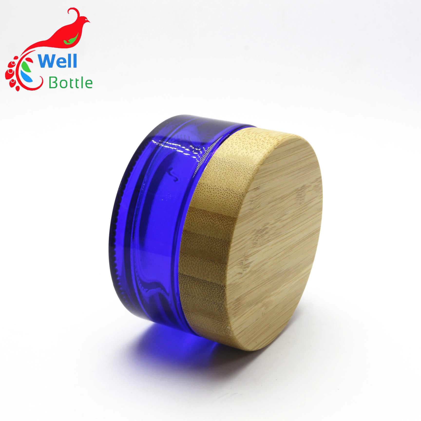 50g glass cosmetic glass jar with Wood lid BJ-155R