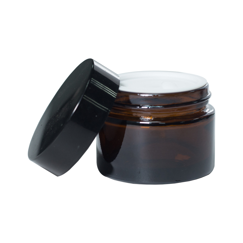 50g glass cosmetic jar clear frosted customized color cream glass jar 50g with lid