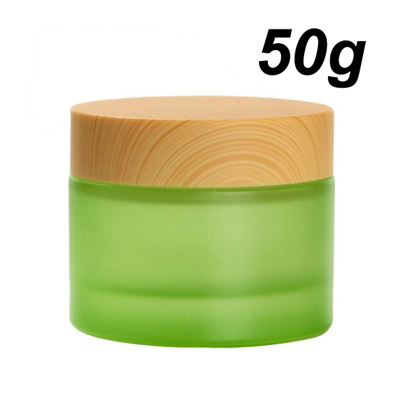 50g glass cosmetic jar clear frosted customized color cream glass jar 50g with lid