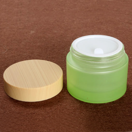 50g glass cosmetic jar clear frosted customized color cream glass jar 50g with lid