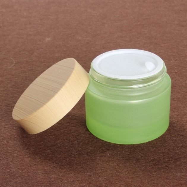 50g glass cosmetic jar clear frosted customized color cream glass jar 50g with lid
