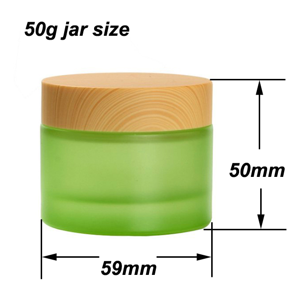 50g glass cosmetic jar clear frosted customized color cream glass jar 50g with lid