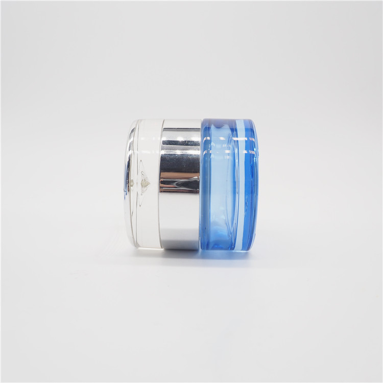 50g glass high grade traveling blue colored luxury cosmetic round cream and lotion jar