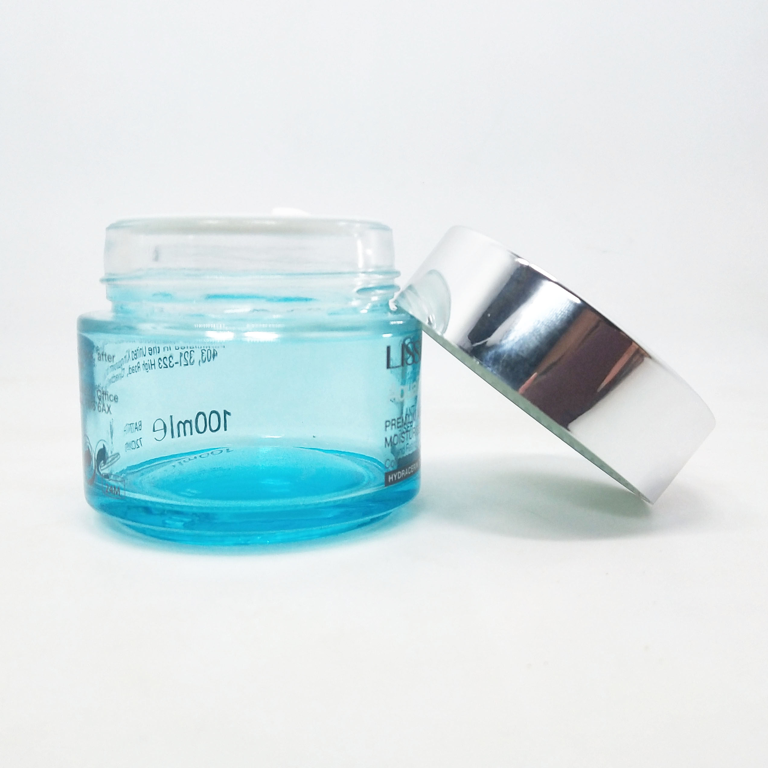 50g glass jar with matt silver lid 50 ml frosted cosmetic glass jar