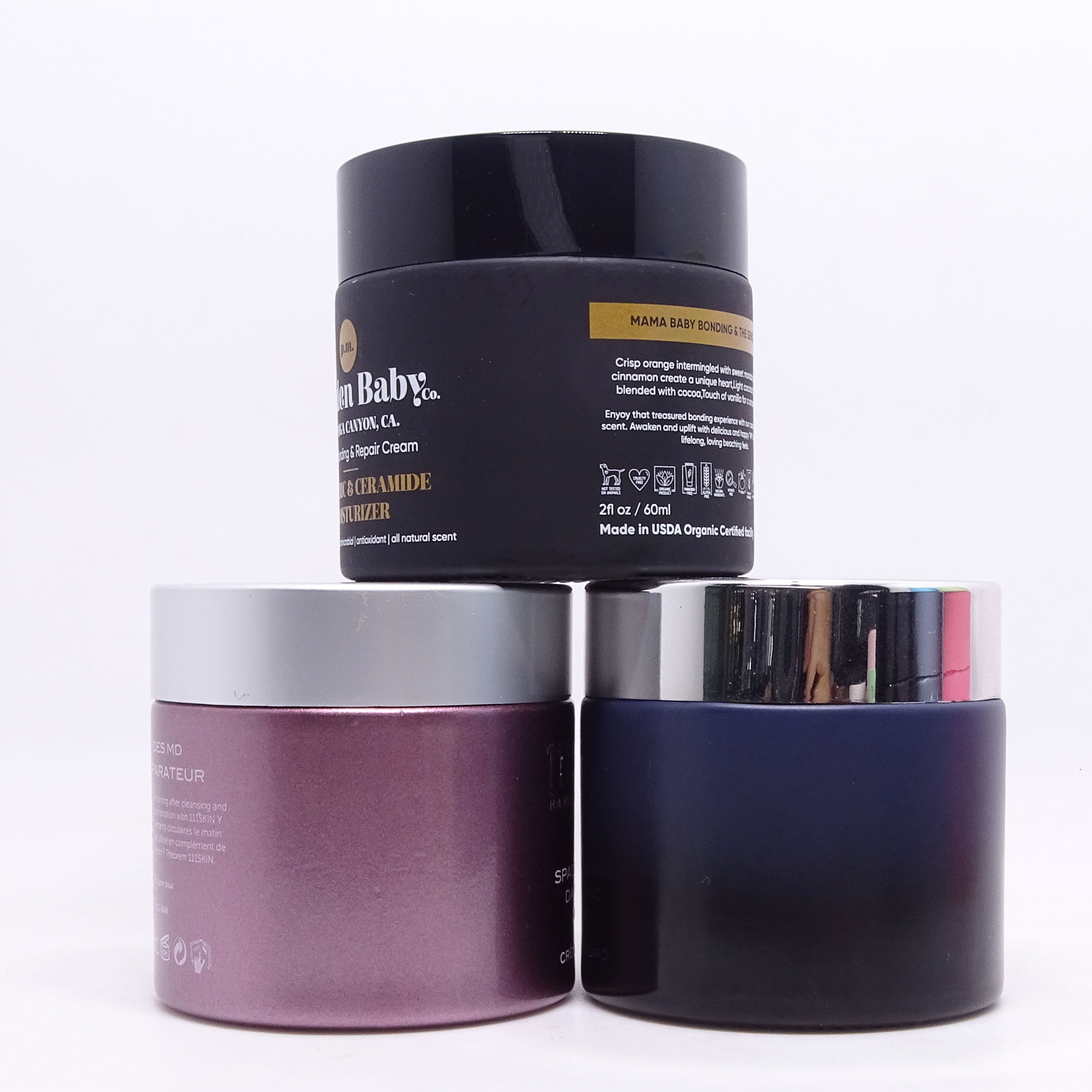 50g glass jar with matt silver lid 50 ml frosted cosmetic glass jar