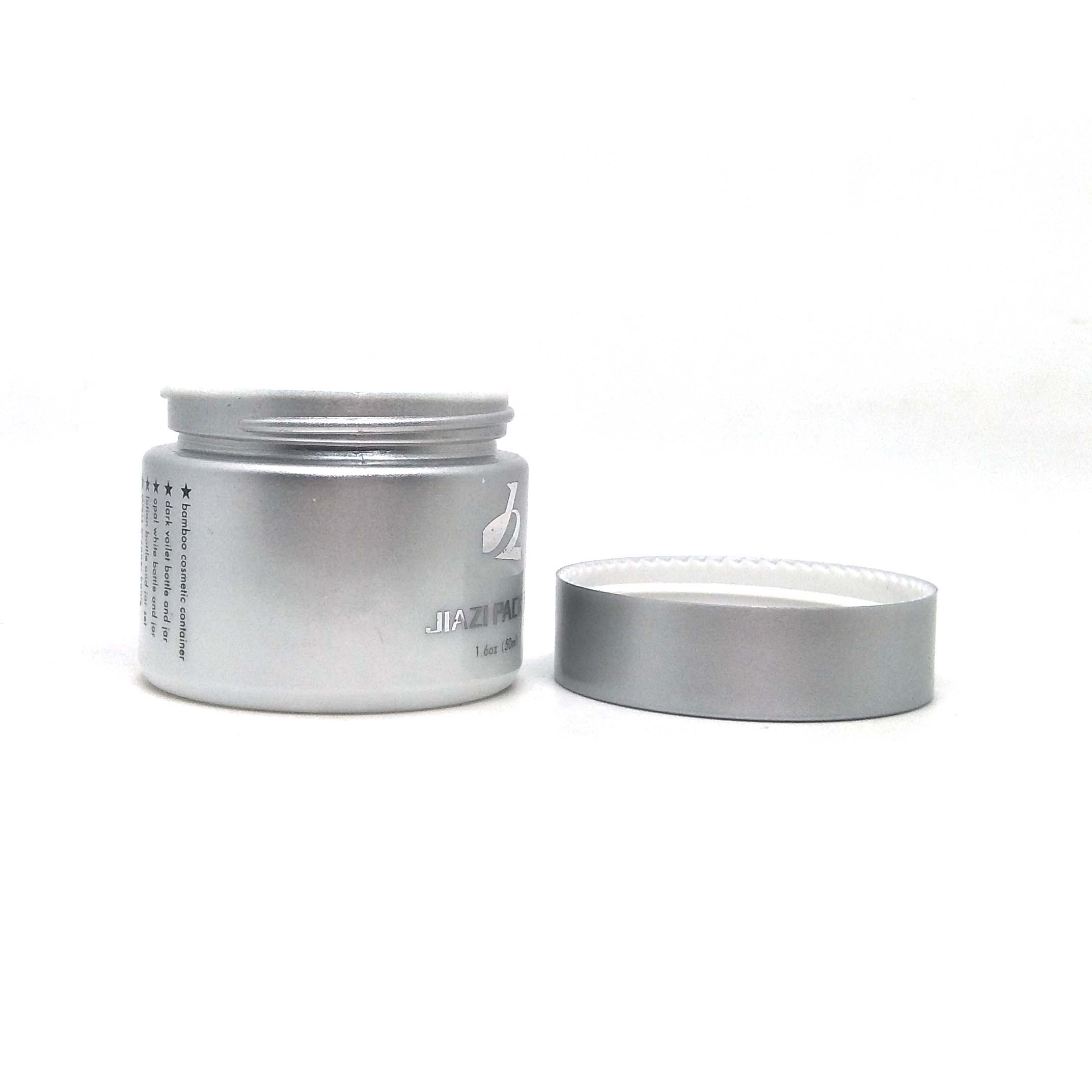 50g gold silver Ceramic Cream Opal Glass Cosmetic Jars logo cosmetic jar with plastic Lid