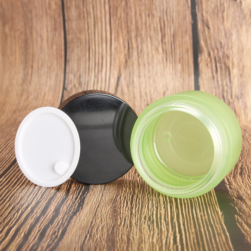50g green frosted glass cream jar with black plastic lid all kinds of skin care cream concealer packaging containerontainer