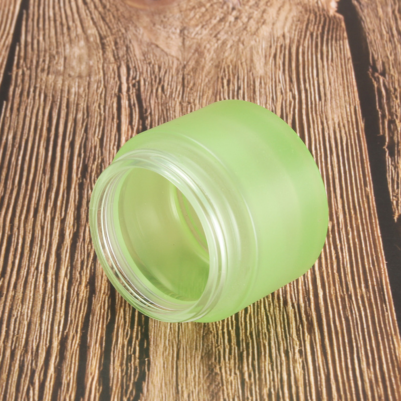 50g green frosted glass cream jar with black plastic lid all kinds of skin care cream concealer packaging containerontainer