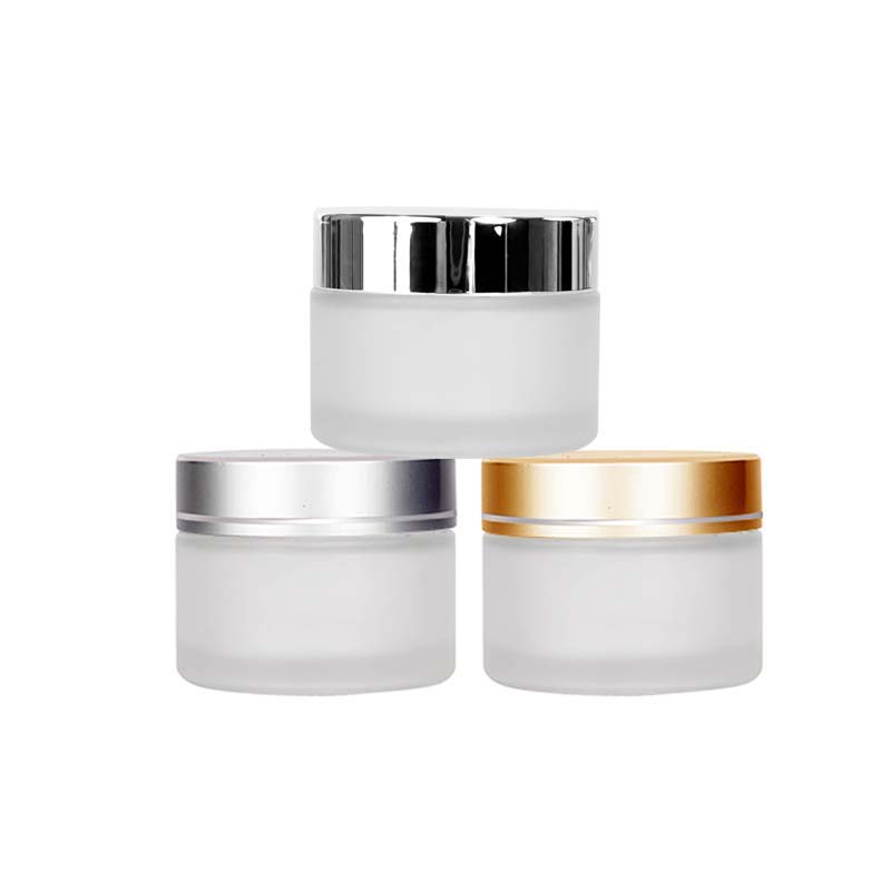 50g high quality Customized frosted cosmetic glass jar factory