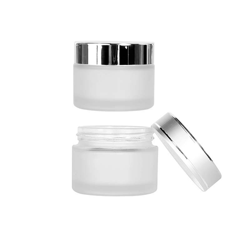50g high quality Customized frosted cosmetic glass jar factory