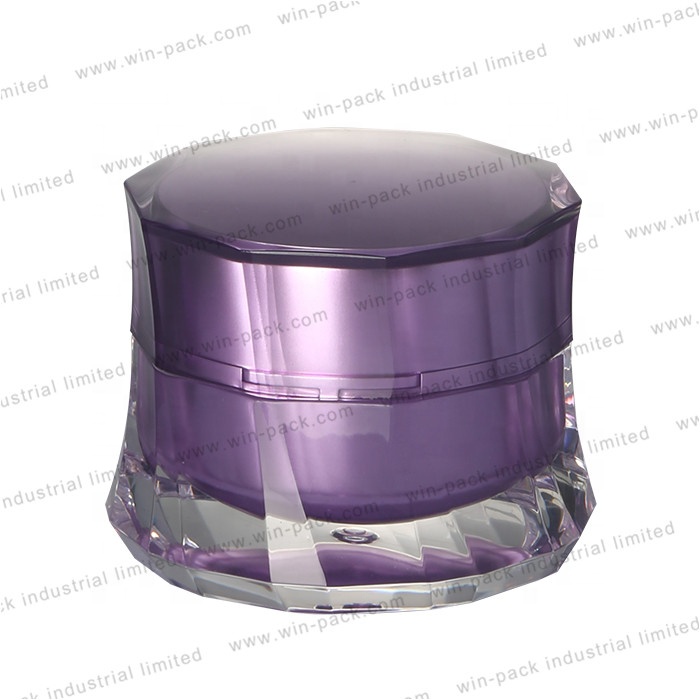50g high quality unique shape wholesale purple plastic skin care cream jar