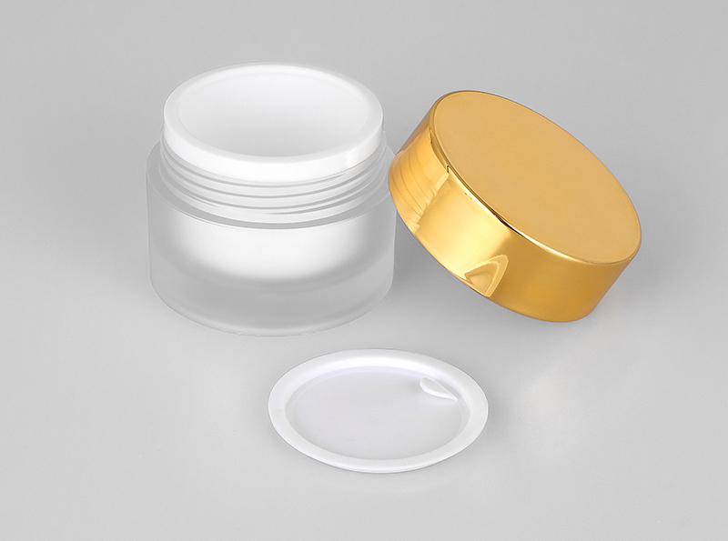 50g in stock ready to ship gold cap plastic cosmetic container empty cream jar for skin care packaging