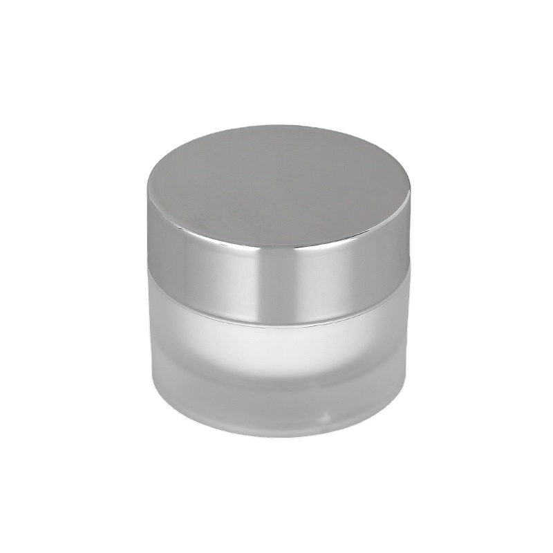 50g in stock ready to ship silver cap plastic cosmetic container empty cream jar for skin care packaging