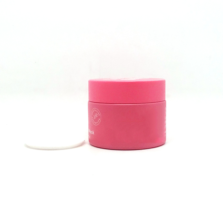 50g luxury facial pink clay container custom pink frosted porcelain glass serum jar with paper box