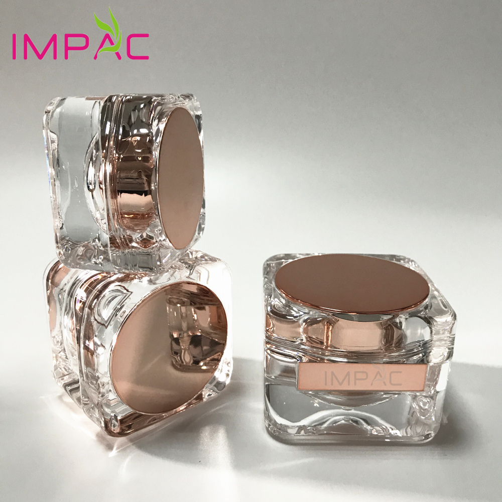 50g luxury fancy face cream square acrylic cosmetic jars