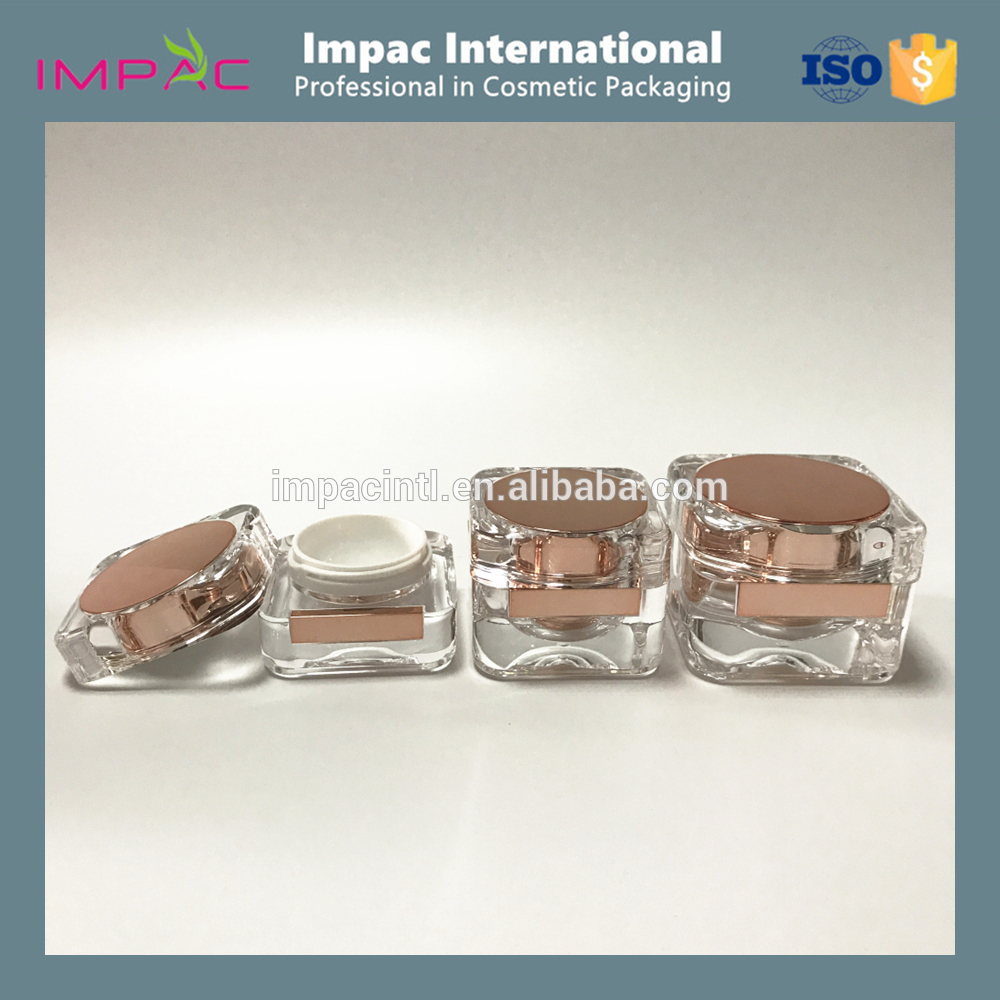 50g luxury fancy face cream square acrylic cosmetic jars