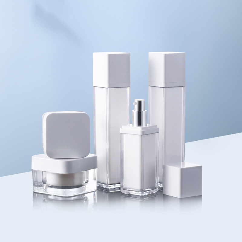 50g luxury square white plastic acrylic skin care cosmetic cream jar container