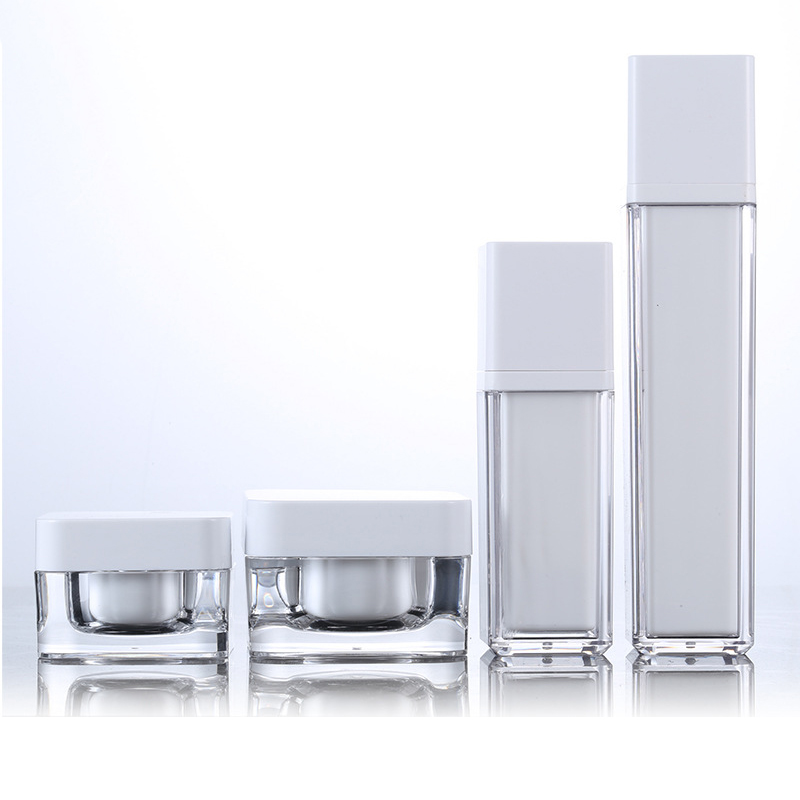 50g luxury square white plastic acrylic skin care cosmetic cream jar container