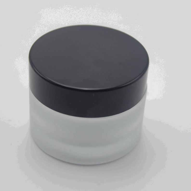 50g matte glass jar/60ml body cream jar/ 2 oz cosmetic glass container with black lid MGJ-631Y