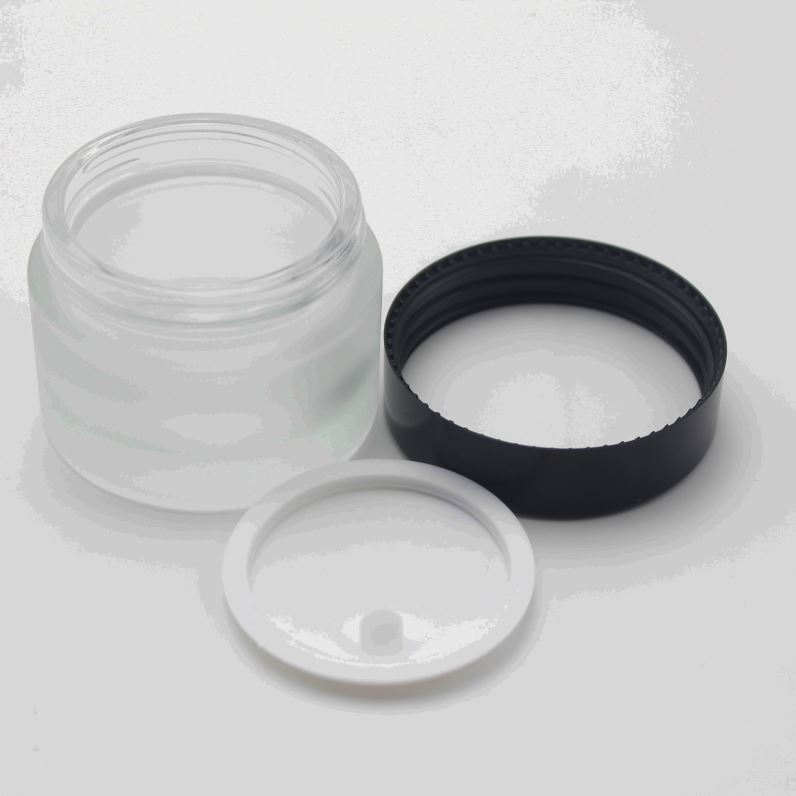 50g matte glass jar/60ml body cream jar/ 2 oz cosmetic glass container with black lid MGJ-631Y
