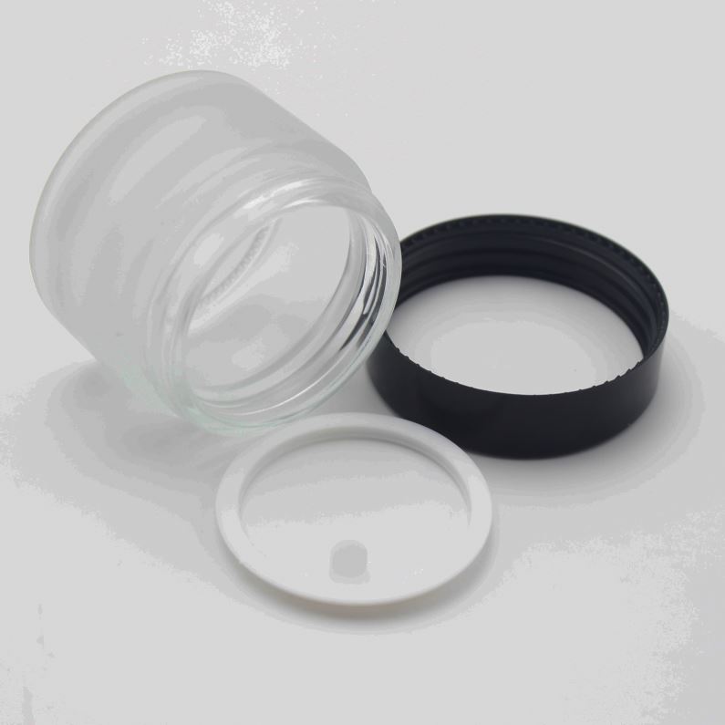 50g matte glass jar/60ml body cream jar/ 2 oz cosmetic glass container with black lid MGJ-631Y