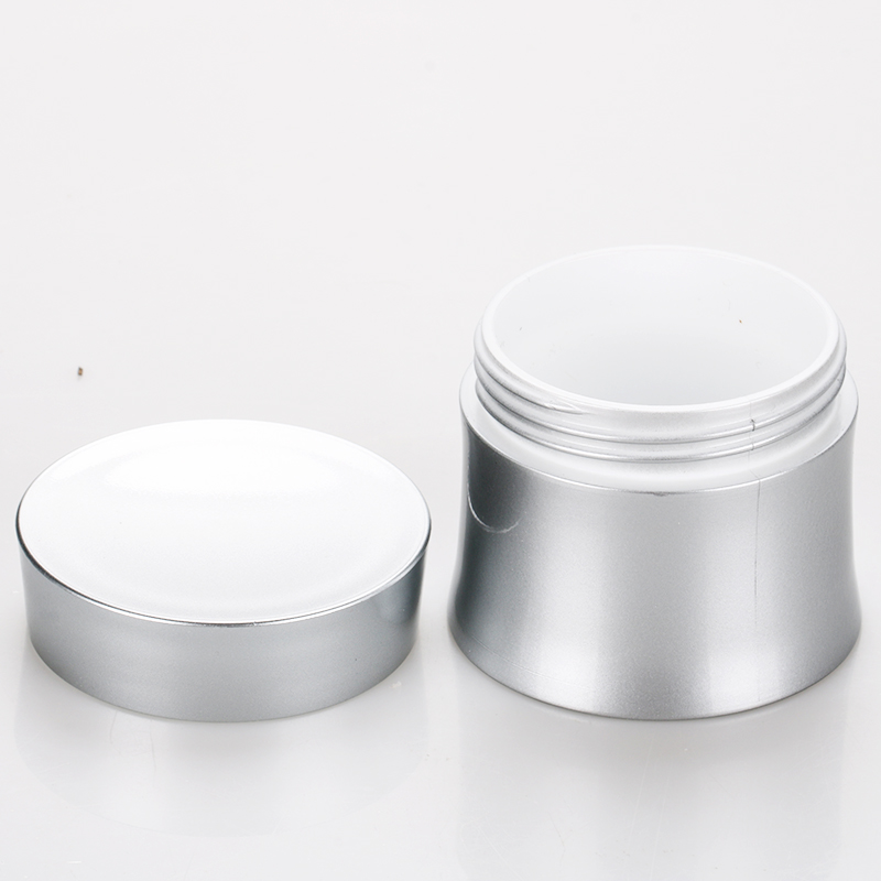 50g new design silver custom plastic cosmetic empty containers skin care cream polish jar in stock