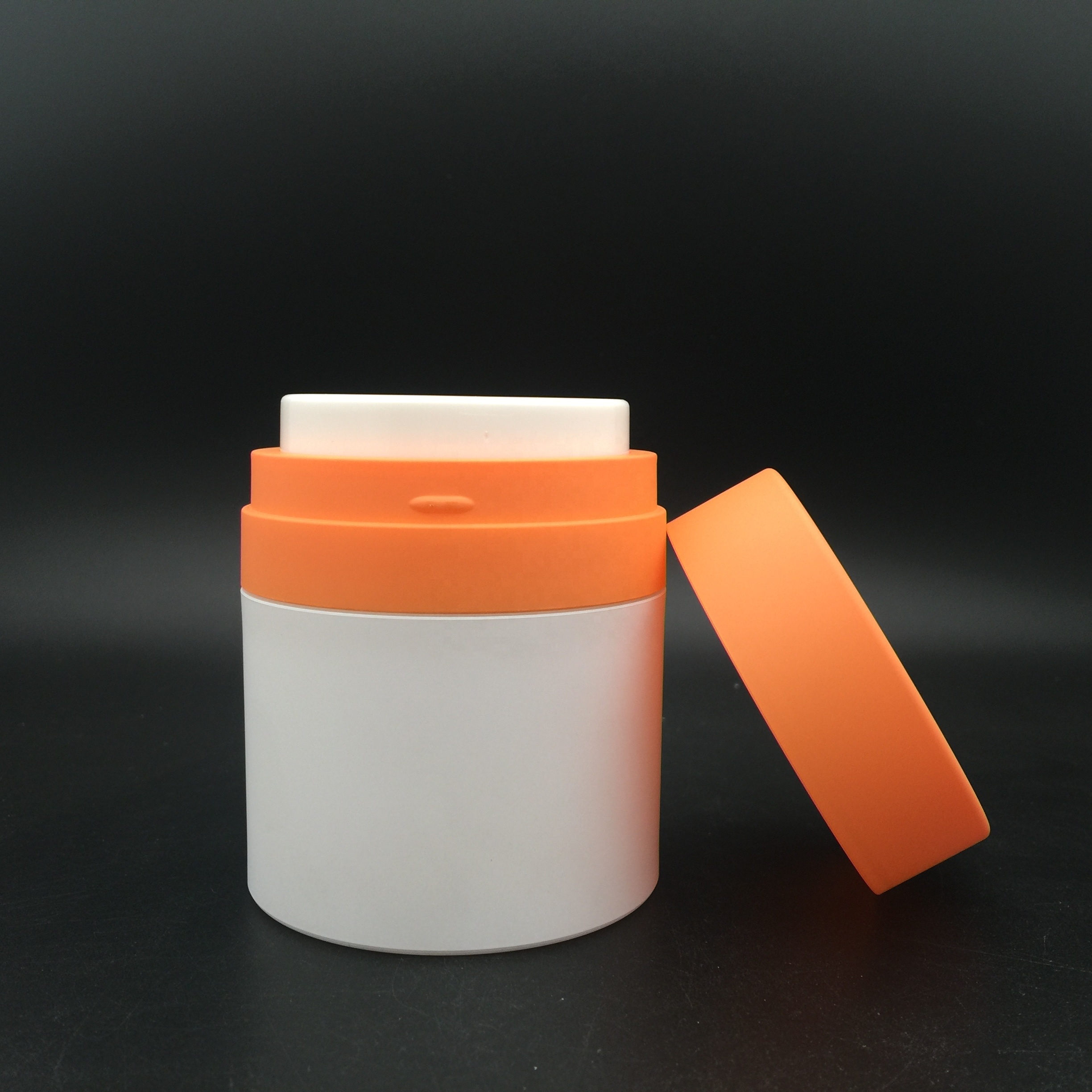 50g orange and white special custom color airless cream pump jar for baby skincare