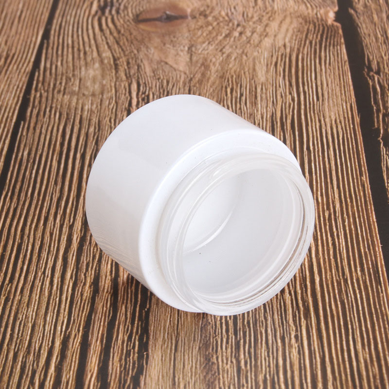 50g pearl hoarfrost glass jar with black plastic lid cosmetic container