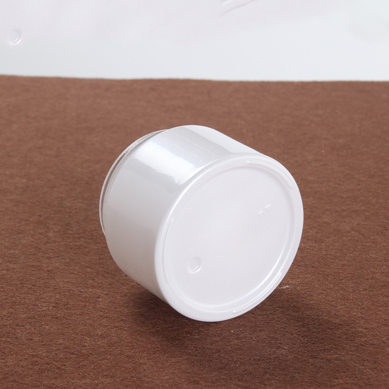 50g pearl white glass cream jar cosmetic cream mask packaging container with white plastic lid customizable label