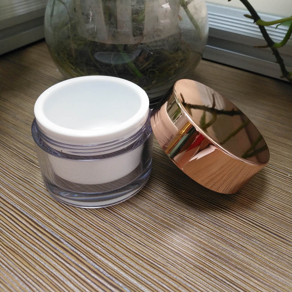 50g plastic round empty cosmetic container face cream empty jar with gold lid