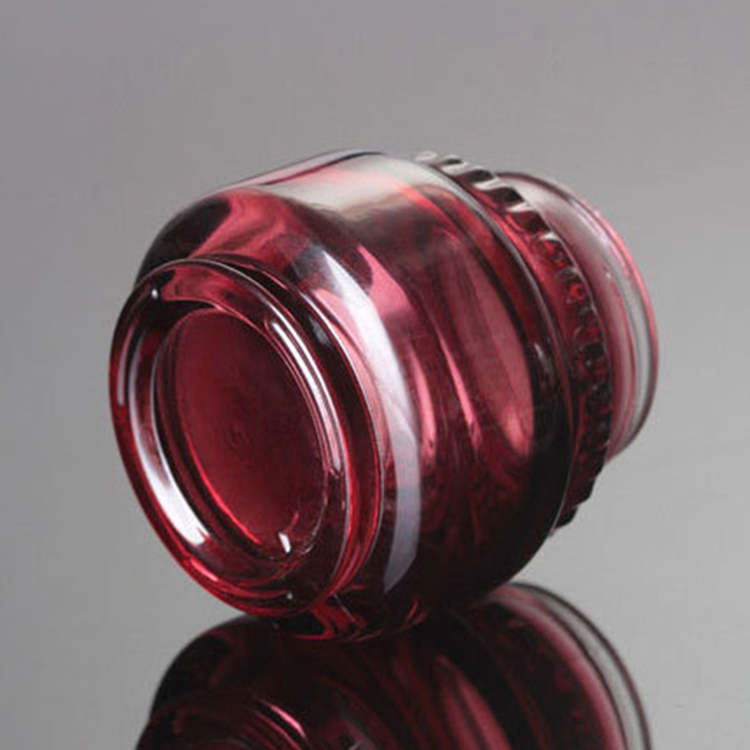 50g red glass light-proof skin care cream jar