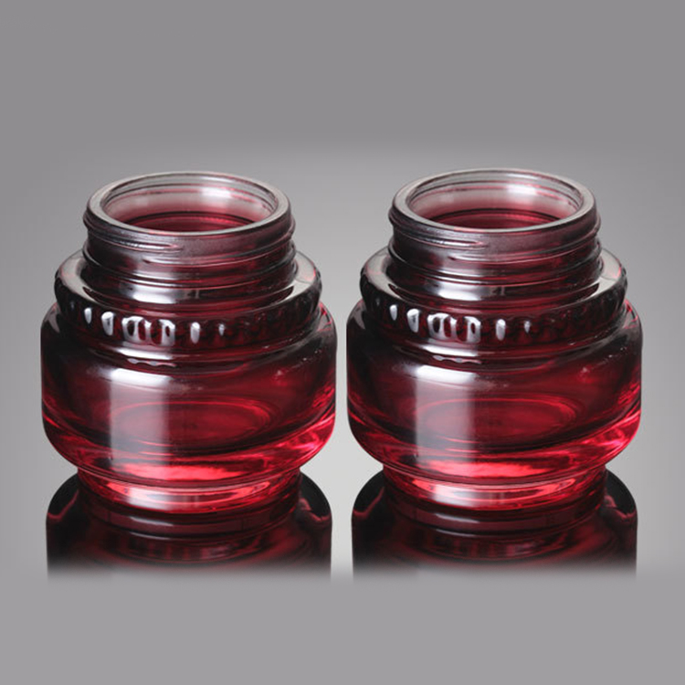 50g red glass light-proof skin care cream jar