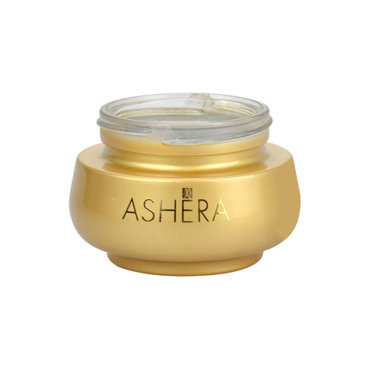 50g round shape uv glass jar luxury gold glass jar logo printing custom glass jar