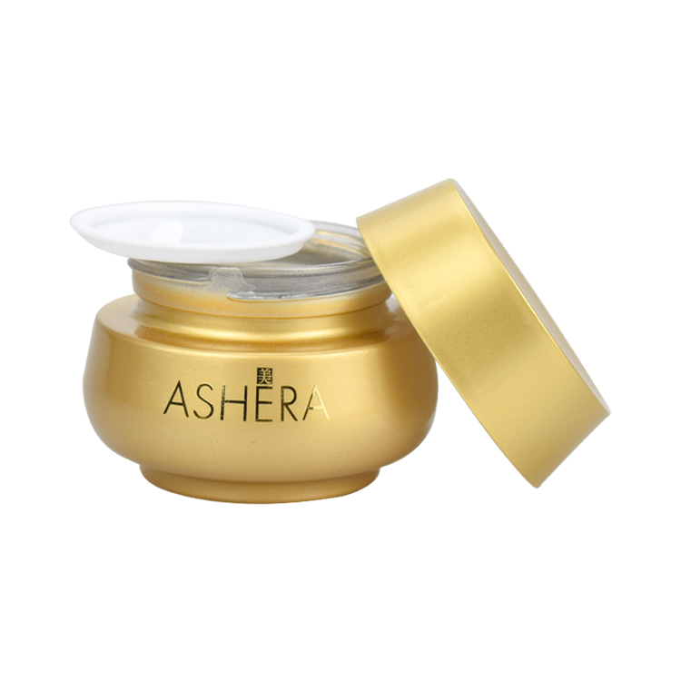 50g round shape uv glass jar luxury gold glass jar logo printing custom glass jar