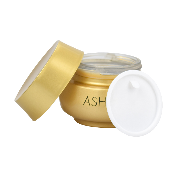 50g round shape uv glass jar luxury gold glass jar logo printing custom glass jar