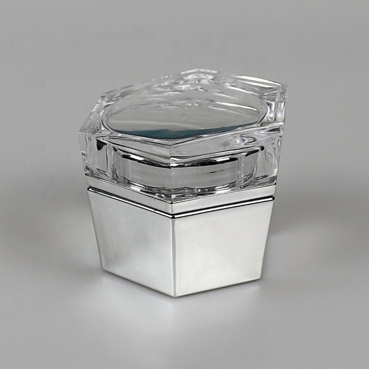 50g silver glass jar Cream eye with plastic plug cap