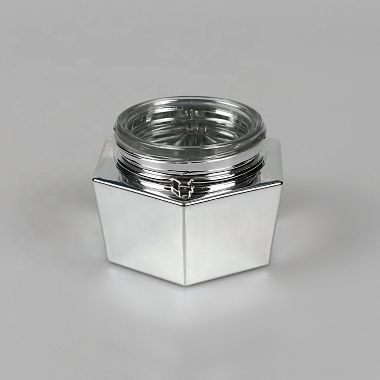 50g silver glass jar Cream eye with plastic plug cap