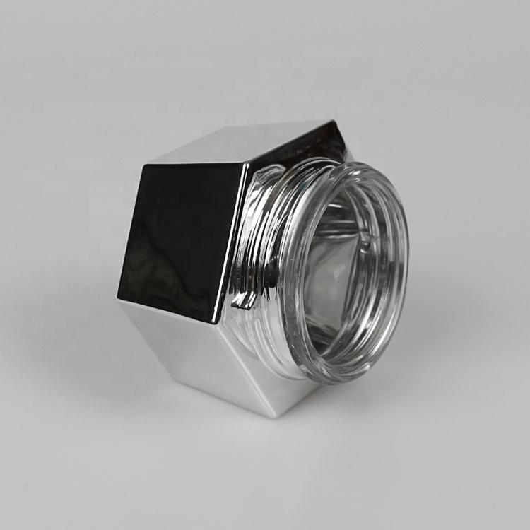50g silver glass jar Cream eye with plastic plug cap