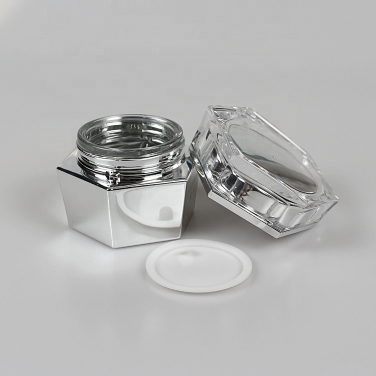 50g silver glass jar Cream eye with plastic plug cap
