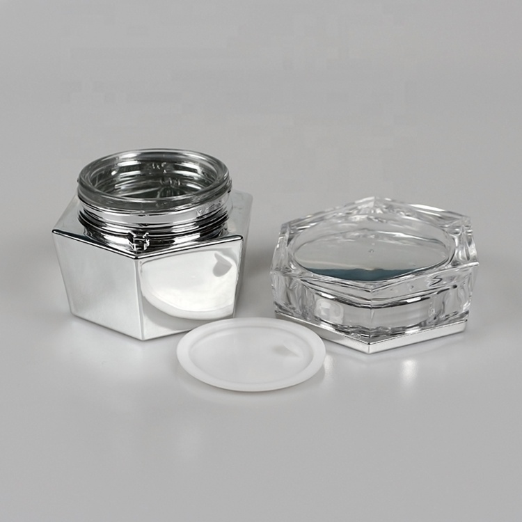 50g silver glass jar Cream eye with plastic plug cap