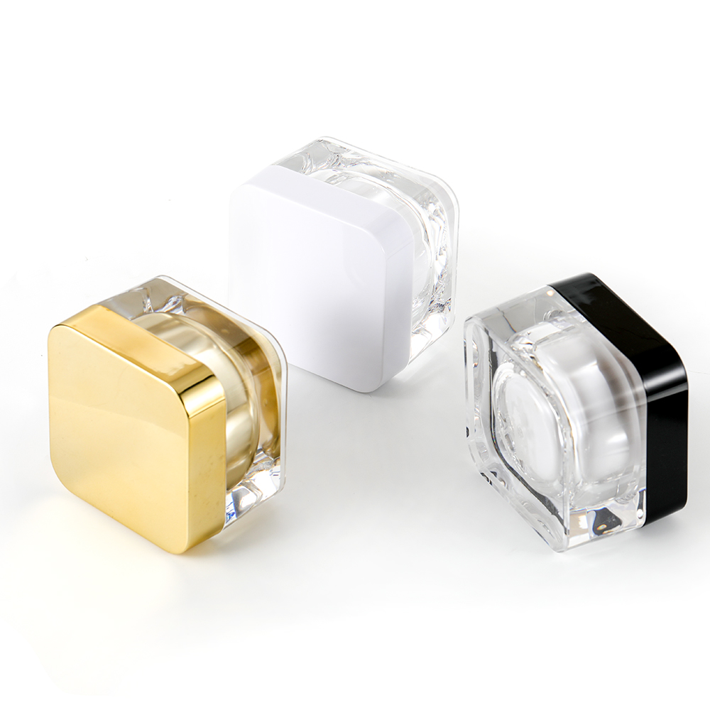 50g square acrylic cosmetic cream jar support printing logo