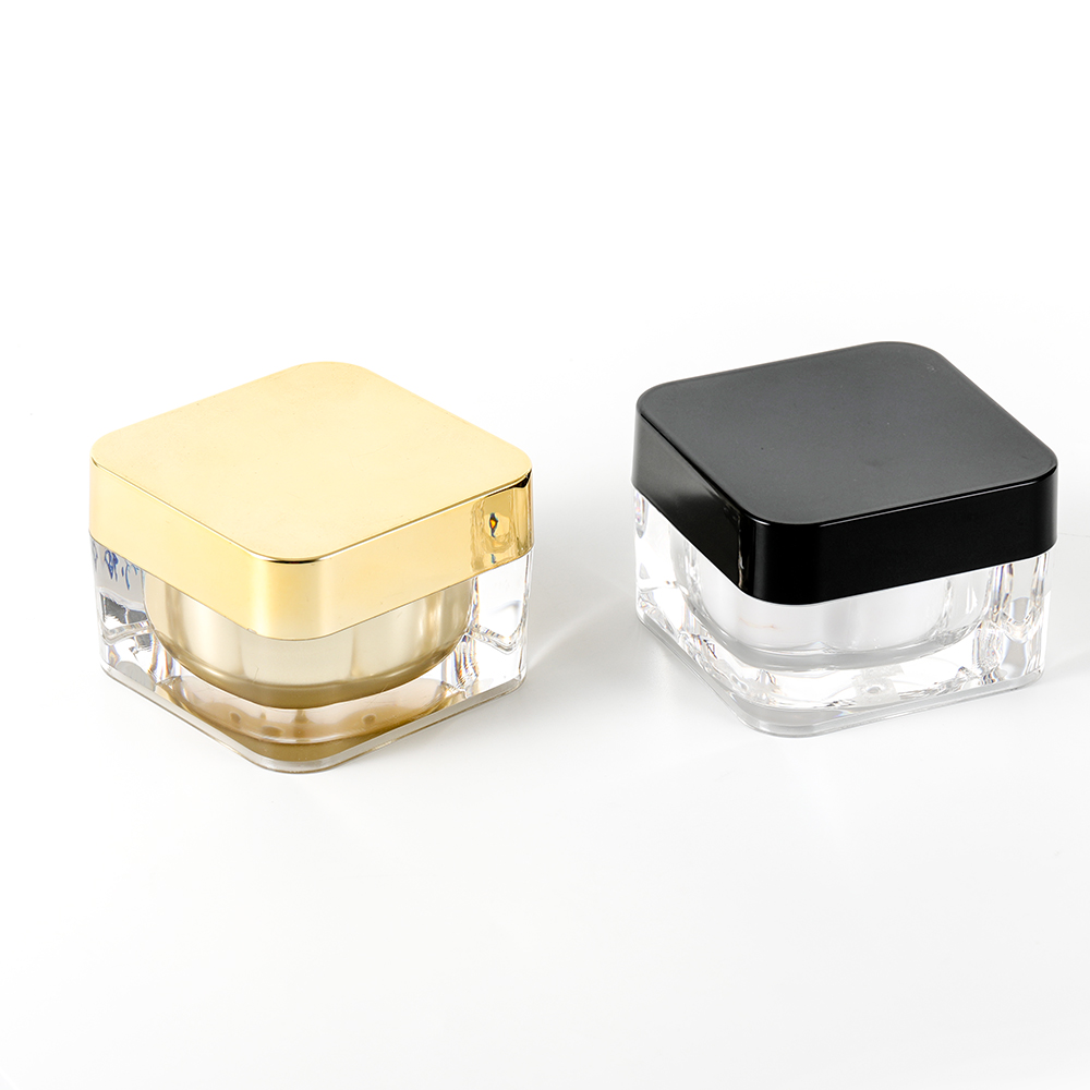 50g square acrylic cosmetic cream jar support printing logo