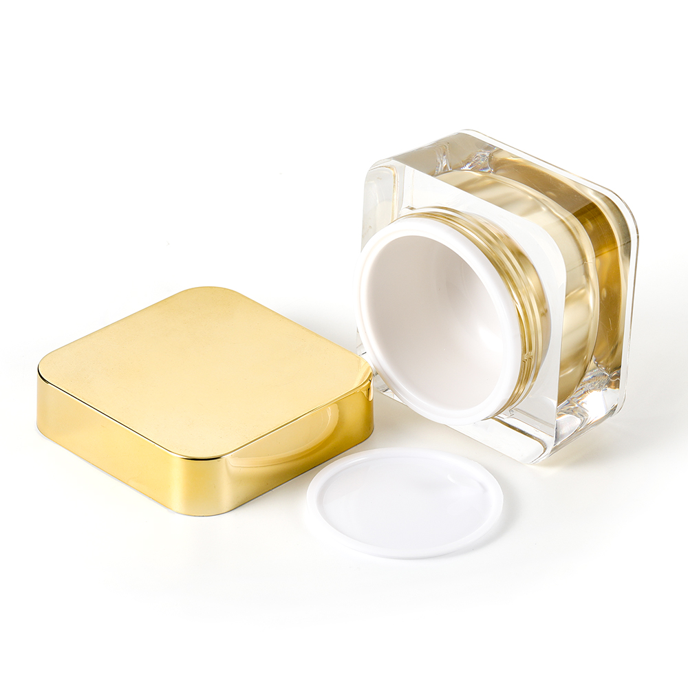 50g square acrylic cosmetic cream jar support printing logo