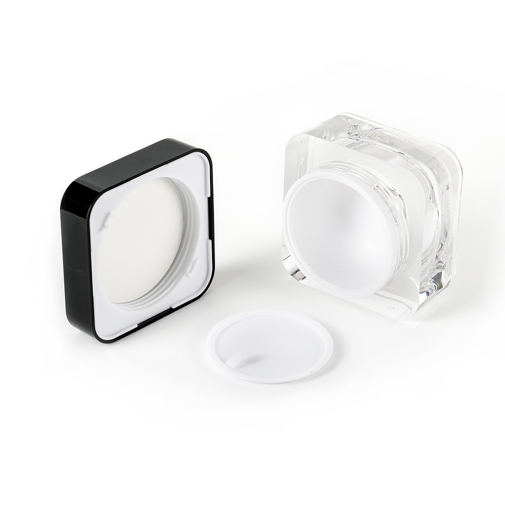 50g square acrylic cosmetic cream jar support printing logo