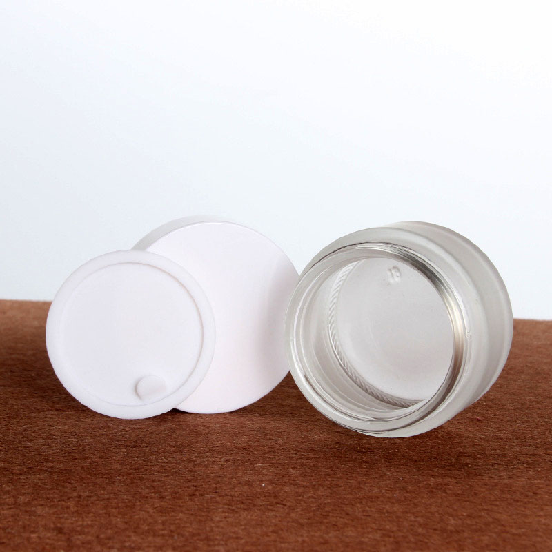 50g white plastic lid frosted glass jars cosmetic packaging container