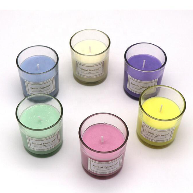 50g wholesale custom logo candle container round glass jar colored glass candle jar