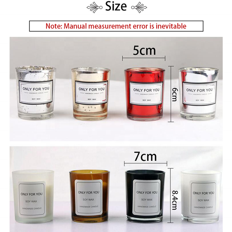50g wholesale custom logo candle container round glass jar colored glass candle jar